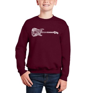 LA Pop Art Rock Guitar - Boy's Word Art Crewneck Sweatshirt - 1 of 3