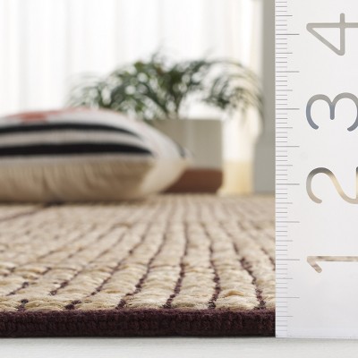Natural Fiber Flat Weave Southwestern Square Area Rug, 6x6 ft, Natural & Brown