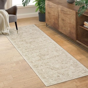 Washable Area Rugs Floral Living Room Bedroom Carpet Non-Slip Low Pile Vintage Soft Thin Throw Rug - 1 of 4
