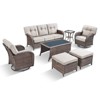 Belord Outdoor Patio Furniture Set with 5" Thick Cushions, Brown Wicker 7 Piece Patio Furniture Set with Swivel Gliding Rocker Chairs and Sofa Couch - 4 of 4