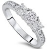 Pompeii3 1ct Diamond 3 Three Stone Engagement Ring 10K White Gold - 3 of 4