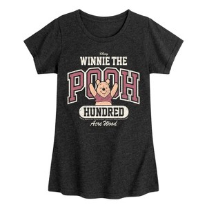 Girls' - Winnie the Pooh - Collegiate Hundred Acre Wood Fitted Short Sleeve Graphic T-Shirt - 1 of 4
