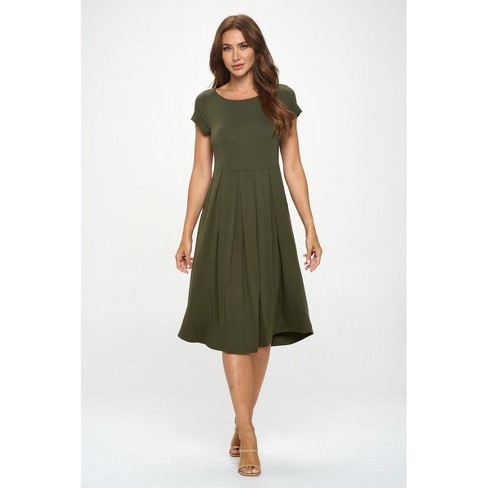 Women's Sleeveless A-Line Dress - Knox Rose Olive Green XS