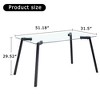 NicBex Rectangular Dining Table,Modern Kitchen Table with Tempered Glass Tabletop and Metal Legs - 3 of 4
