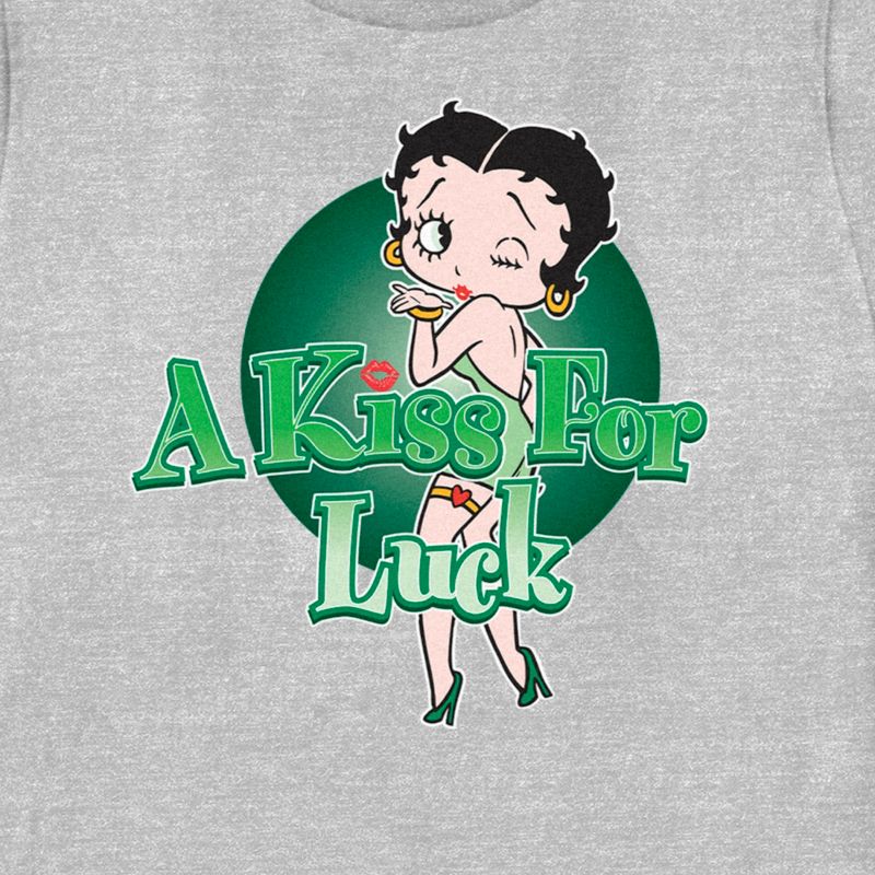 Women's Betty Boop St. Patrick's Day Betty A Kiss for Luck T-Shirt, 2 of 5