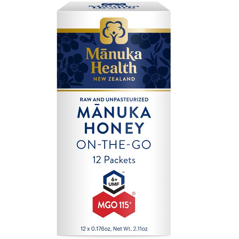 Manuka Health Manuka Honey On-The-Go Packets, UMF 6+/MGO 115+,  12 Ct / Net Wt. .5g Per Packet, 1 of 12