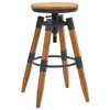 vidaXL Bar Stool Set of 2 Natural Wood Solid Fir Wood & Steel - 2 of 2