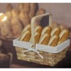 Vintiquewise 12 Inch Rectangular Woodchip Picnic Basket Lined with White Fabric - image 3 of 3