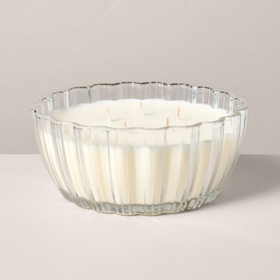 5-Wick Tinted Glass Lavender and Birch Ribbed Jar Candle Clear 28oz - Hearth & Hand™ with Magnolia
