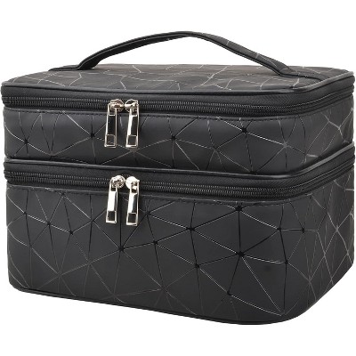 Paaaawaters makeup bag Double-layer cosmetic bag with brush bag and divider