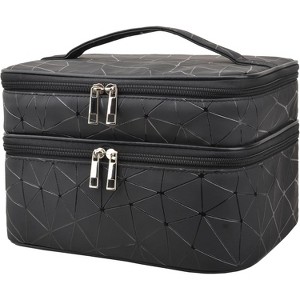 Paaaawaters makeup bag Double-layer cosmetic bag with brush bag and divider - 1 of 4