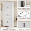 PAGED Storage Cabinet 32.6" Bathroom Organizer with 3 Drawers, Adjustable Shelves and 3 Doors, Freestanding Office Storage Unit for Room - 3 of 4