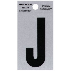 Hillman 2 in. Reflective Black Vinyl Self-Adhesive Letter J 1 pc (Case of 6) - 1 of 1