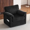 KWPZQEB 33" Oversized Swivel Lounge Chair, Corduroy Armchair with Upholstered&Pocket, Modern Comfy Single Sofa Chair for Living Room, Apartment - 2 of 4