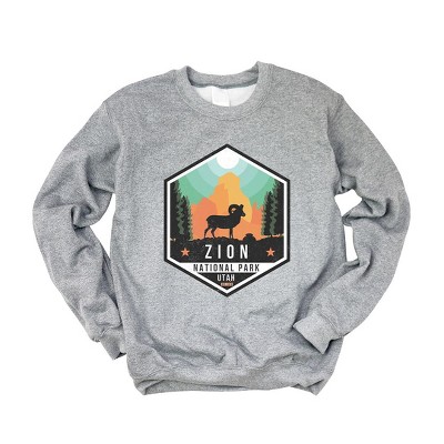 Simply Sage Market Women's Graphic Sweatshirt Zion National Park Badge