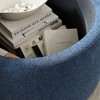 CAVINAS Round Storage Ottoman Bench, 2 in 1 Function, Work as End Table and Ottoman, Pleated Fabric Ottoman with Storage - 3 of 4