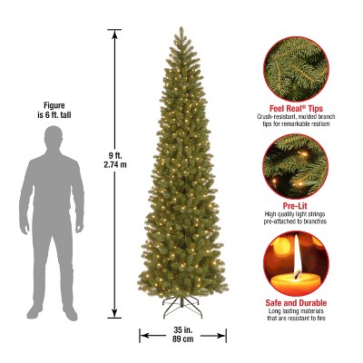 9-Foot Prelit Slim Douglas Fir Artificial Christmas Tree with Clear Lights