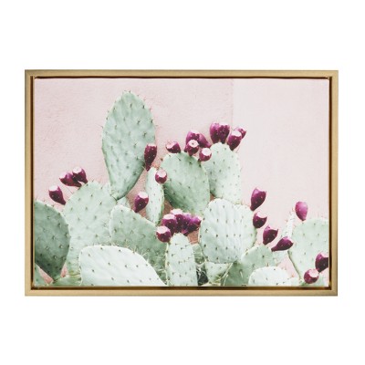 18" x 24" Sylvie Cactus 25 Framed Canvas by Amy Peterson Gold - Kate and Laurel