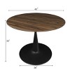 5-Piece Pedestal Dining Table Set for 4, 40" Black Round Table with 4 Bouclé Fabric Mesh Rattan Backrest Dining Room Chair-Maison Boucle - 2 of 4