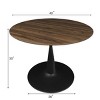 40'' Harold Foil  Round Top Black Base Round Pedestal Dining Table -Maison Boucle - image 3 of 4