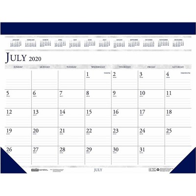 House of Doolittle 2021-2022 13" x 18.5" Academic Desk Pad Calendar Classic White/Blue 1556-22