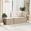 Garden Stool Black PE Rattan, Powder-Coated Steel, Polyester, FoamvidaXL - 3 of 4