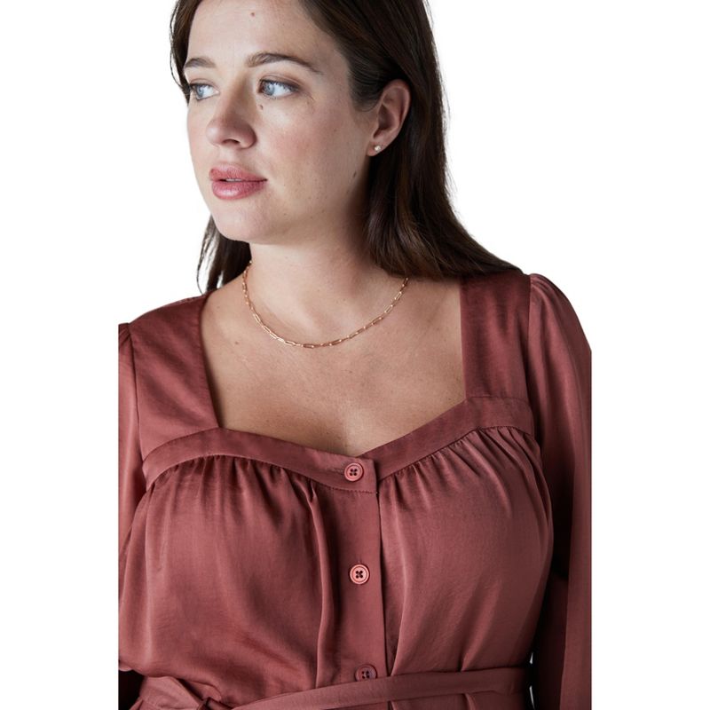 Ingrid & Isabel Maternity Belted Button Front Blouse, 4 of 7