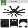 Hunter Fan 60" Overton Energy Star Damp Rated Ceiling Fan with LED Light Kit and Wall Control Matte Black - 3 of 4