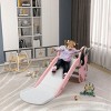 INFURNIC Baby Activity Gyms Toddler Slide Indoor Playset with Basketball Hoop Fun Climbing and Sliding Toy, Pink White, 44.9"*25.6"*21.9" - 2 of 4