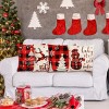 Farmhouse Christmas Pillow Covers - 18x18 Inch Set of 4, Sofa Couch Decorations - 3 of 4