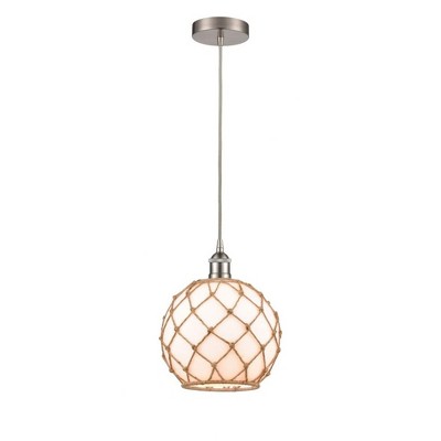 Farmhouse Rope - 1 Light Mini Pendant In Industrial Style-12.75 Inches Tall and 10 Inches Wide