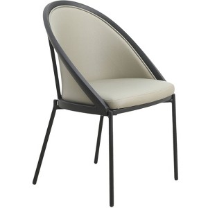 LeisureMod Upholstered Dining Chair in Vynil with Stainless Steel Legs, Urbane Collection - 1 of 4