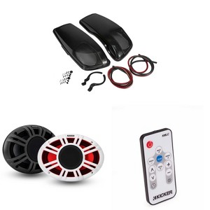 Kicker 48KMXL69 6x9" KMXL Horn-Loaded Coaxial Speakers & Bag Lids, Pair, Compatible With 2014-Up Harley Davidson w/ LED Remote - 1 of 4
