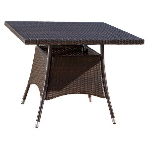 Corsica Square Wicker Dining Table - Multi Brown - Christopher Knight Home - 1 of 4