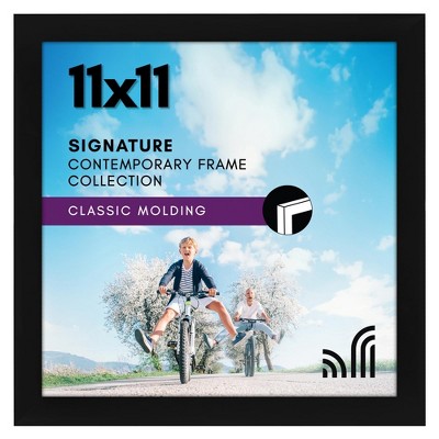 Americanflat 11x11 Picture Frame with Shatter-Resistant Glass - Gallery Style Frame with Engineered Wood - Signature Collection - Black