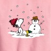 Boys' - Peanuts - Snoopy Woodstock Snowman Graphic Long Sleeve Fleece Sweatshirt - 2 of 4