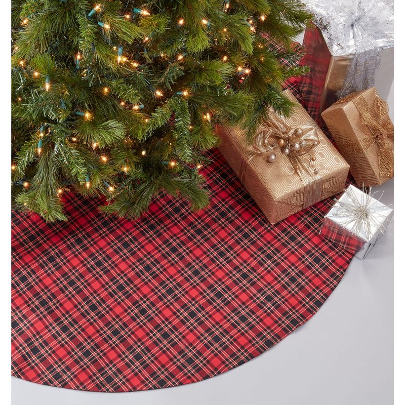 Saro Lifestyle Saro Lifestyle Plaid Christmas Tree Skirt, 1 of 5