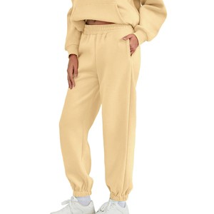 Attraco Women's Fallfreshness Unisex Airplane Model Travel Sweatpants Fleece Lined Waistband with Side Pockets Sport Pants - 1 of 4