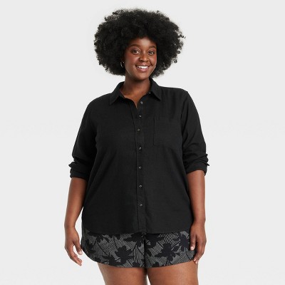 Black button up shirt womens cheap target