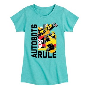 Girls' - Transformers - Autobots Rule Fitted Short Sleeve Graphic T-Shirt - 1 of 3