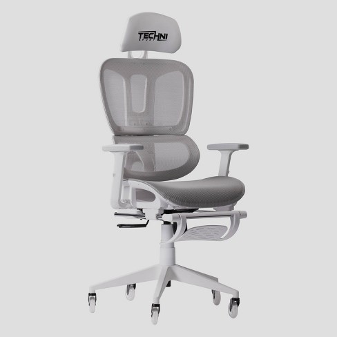 Airflex2 Mesh Gaming Chair with Footrest White - Techni Sport: Synchro-Tilt, 275 Lbs Capacity, Ergonomic Design - image 1 of 4