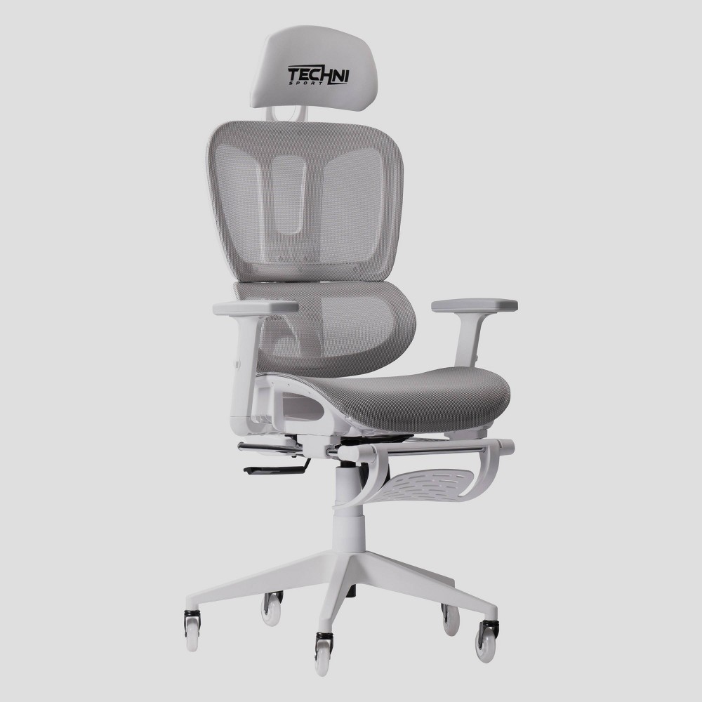 Photos - Computer Chair Airflex2 Mesh Gaming Chair with Footrest White - Techni Sport