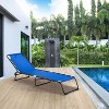 77.5'' Folding Chaise Lounge with 4-Position Reclining Back, Breathable Mesh Seat Dark Blue - 2 of 4