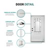 36 x 80 Smooth Fiberglass Entry Door with Brickmould,3/4 View Frosted Glass - Classic Style for Home's Front Entrance - 3 of 4