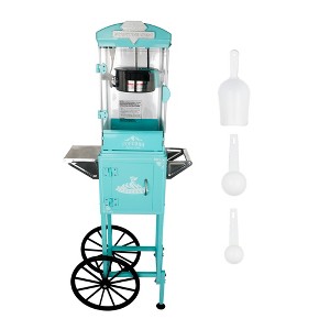 FONTOI 6/8/10/12/16/20 OZ Popcorn Machine with Cart Stainless Steel Kettle Heated Warming Deck and Old Maids Drawer for Easy Cleanup - 1 of 4