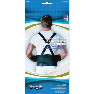 Sport Aid 9 Back Belt With Suspenders 2XL Black