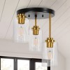 DORESshop 22 in. 3-Light Brushed Nickel Bathroom Vanity Light with Textured Glass Shades, Modern Wall Sconce for Vanity, Mirror - 3 of 4