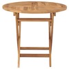 vidaXL Dining Table Warm Brown Teak Wood Medium Foldable Folding Table - 3 of 4