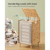 25-Gallon Handwoven Laundry Hamper with Lid and Washable Liner, Natural Water Hyacinth Basket with Wooden Feet, Steel Frame - 2 of 4