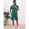INSPIRE CHIC Men's 2 Pieces Sets Polo Shirt & Shorts Printed Knit Outfits - 2 of 4